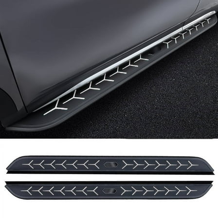 2 pcs Accessories fit for Ford Explorer 2016-2019 Running Board Aluminium Side Step Nerf bar (with Brackets) Black&White pattern