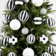 thumbnail image 4 of 1-6 piezas de bolas navideñas de 8-30 cm pintadas a mano en blanco y negro para colgar en el árbol de Navidad, adornos para decoración del hogar, regalo de Año Nuevo 2024, 4 of 5