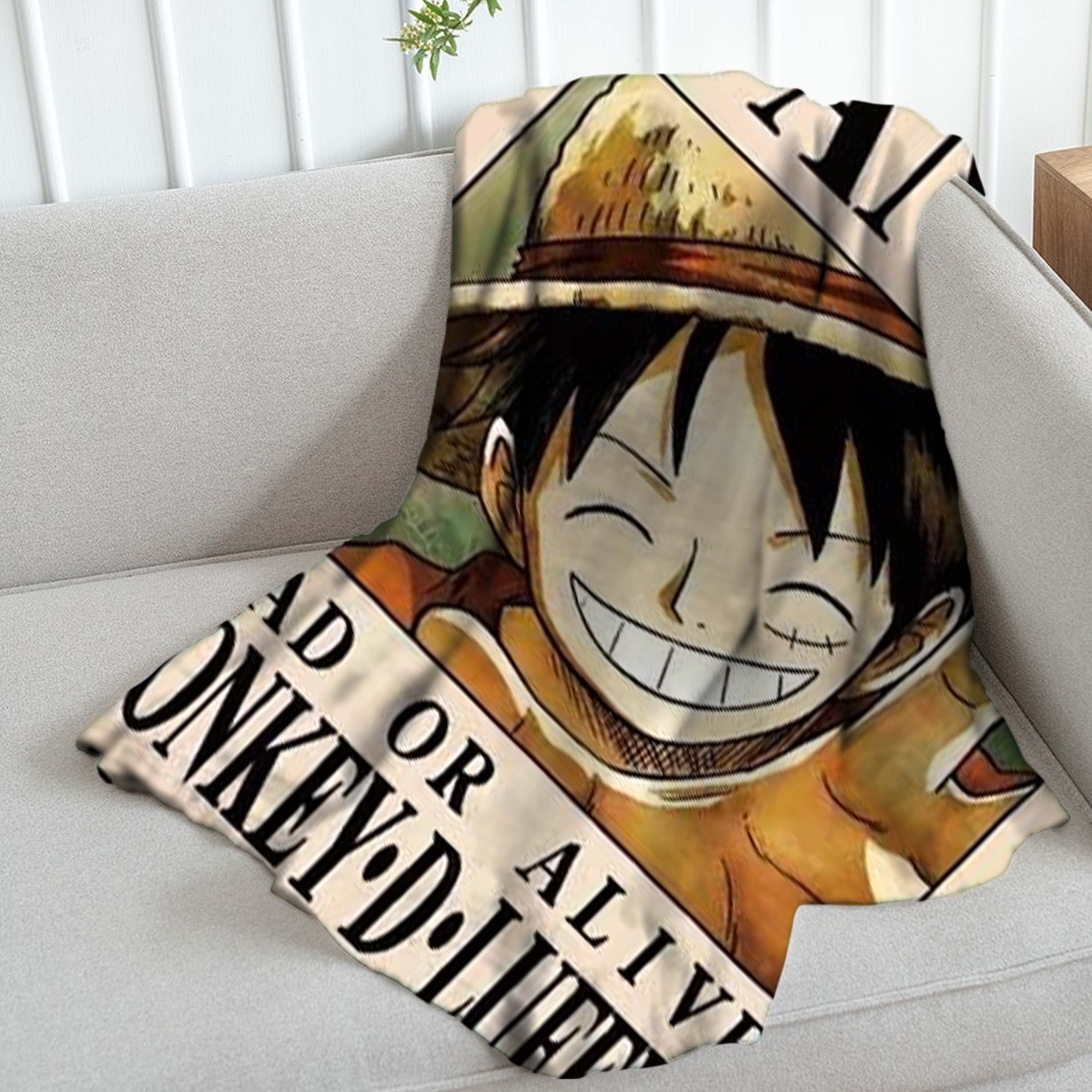 Monkey D Luffy Wanted Poster One Piece Anime Blanket, One Piece Merchandise  - Wiseabe Apparels