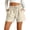 Beige, variant on Cotton Linen Shorts for Women Drawstring Elastic Waist Summer Bermuda Causal Shorts with Pockets, M