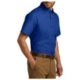 thumbnail image 4 of Yellow Rooster Men's Short Sleeve Carefree Poplin Shirts True Royal 3XL, 4 of 6