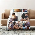 thumbnail image 3 of Custom Bed Throw Blankets with Photos Text,Personalised Fleece Blanket Customized Picture Memory Gift for Wife Husband Couples (1 Photo Blanket, 80 × 120cm), 3 of 6