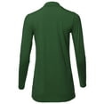 thumbnail image 3 of A2Y Women's Basic Solid Soft Cotton Long Sleeve Mock Neck Top Shirts Army Green 2XL, 3 of 5
