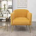 thumbnail image 2 of US Pride Furniture Contemporary Velvet Accent Chairs for Living Room Bedroom and Entryway Modern Armchair with Sleek Metal Legs Elegant Seating Solution for Small Spaces Mustard Yellow, 2 of 4
