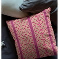 thumbnail image 3 of 20" X 20" Pink And Green Broadcloth Floral Throw Pillow, 3 of 5