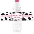 thumbnail image 1 of URROMA Birthday Water Bottle Labels, 50Pcs Cute Cow Pattern Water Bottle Wraps Sticker Water Bottle Decals for Birthday Party Decoration, 1 of 2