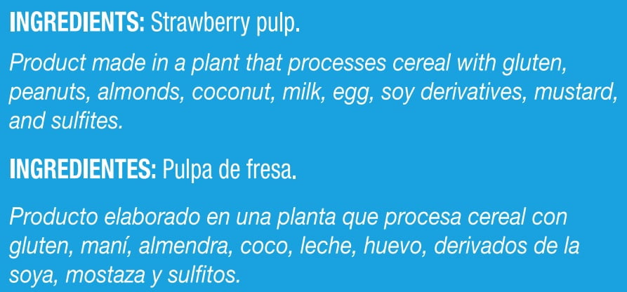 El Latino Fresa (Strawberry) Pulp (No Sugar Added) 32oz. Jugs