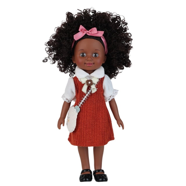 Aodebiao Realistic Doll with Soft Curly Hair & Movable Limbs - Vinyl PVC Safe Toy for Pretend Play, Nurturing & Role Play - Perfect Gift for Toddlers &