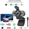 thumbnail image 6 of Dericam Webcam with Microphone, 1080P Webcam, Desktop Laptop Computer USB Web Camera with Privacy Cover and Tripod, Plug and Play for Video Streaming, Conference,Gaming, 6 of 6
