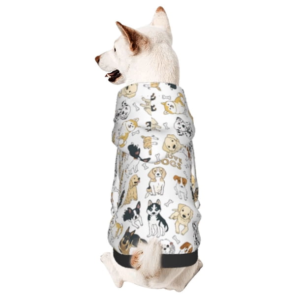 Balery I Love Dogs Sudadera con Capucha para Perros Pequeños – Ropa para Mascotas, Disfraz para Perros y Gatos, Ideal para Fiestas y Cosplay-XX-Large
