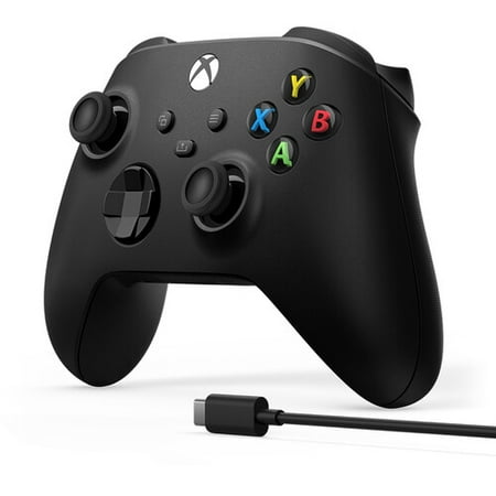 Microsoft - Xbox Wireless Controller for Windows Devices, Xbox Series X, Xbox Series S, Xbox One + USB-C Cable - Carbon Black