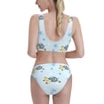 thumbnail image 3 of Picia Cartoon Turtle Women's High Waisted Bikini Scoop Neck Swimsuit Two Pieces Bathing Suit-Large, 3 of 8