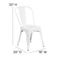 thumbnail image 4 of Flash Furniture 5-Piece Commercial Grade 31.5" Square Metal Dining Table and Chairs Set, White, 4 of 9