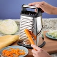 thumbnail image 2 of Professional Box Grater, Stainless Steel with 4 Sides, Best for Parmesan Cheese, Vegetables, Ginger, XL Size, Black, 2 of 9