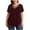 Wine, variant on XuJwPNcy Summer Tops for Women V Neck Curved Hem Plus Size Tops Loose Fit Fashion T Shirts Thin Breathable Clothes L-5XL