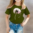 thumbnail image 2 of PINQI Kids Graphic Tees Cute Cat Sunflower T Shirts Girls Summer Short Sleeve Tops Cotton Crewneck Athletic Basic Tee, 2 of 5