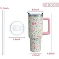 thumbnail image 4 of 40oz Stainless Steel Easter Bunny Tumbler with Handle, Straw & Leakproof Lid - Reusable Insulated Cup, Easter Gifts for Adults, 4 of 6