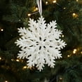 thumbnail image 4 of Powdered Gold Snowflake Ornaments, Double-Sided Hollow Plastic Christmas Tree Decorations, Glittering Holiday Scene Setup(White), 4 of 6