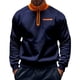 thumbnail image 2 of pstuiky Camisas para hombre de manga larga, Blusa informal de manga larga con cuello alto y cremallera con bloques de color para hombre top de hombre s, 2 of 9