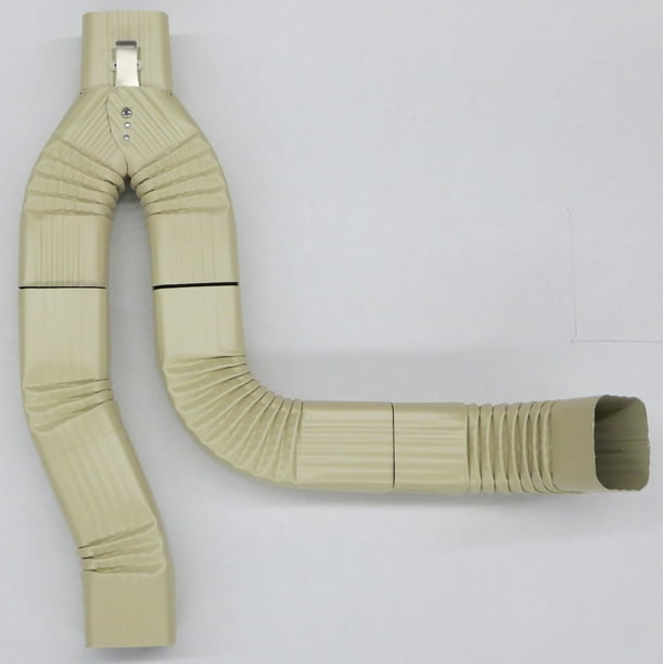 Offset Downspout Diverter for Rain Barrels (2X3, ANTIQUE IVORY