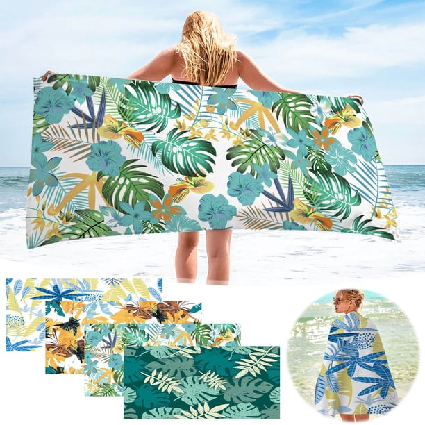 Toalla de playa de microfibra 30x60 pulgadas - Toalla de secado rápido resistente a la arena para playa, piscina y viajes - Toalla de baño compacta y ligera