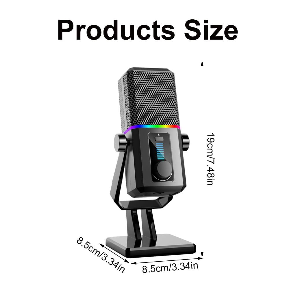 Oasiva USB Microphone Unidirectional Mic One Button Sound Control Microphone for Laptops with Cool LED Light