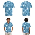 thumbnail image 2 of Whosucclay Blue Turtle Starfish Print Hawaiian Couple Matching Outfit Men's Short Sleeve Shirt Hawaiian Shirts for Summer and Women's Irregular Hem Sleeveless Dress Soft Beach Party Dress, Size XL, 2 of 7