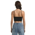 thumbnail image 5 of Women Sexy Sleeveless V Notch Neck Tank Tops Strappy Tight Fitted Going Out Workout Gym Henley Crop Cami, 5 of 5