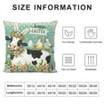 thumbnail image 5 of Leisuo Happy Easter Cow Rooster Decorative Throw Pillow Covers, Farm Animal Bunny Ears Flower Cushion Case Decor, Plaid Polka Dot Stripes Farmhouse Decoration for Sofa Couch, 5 of 5