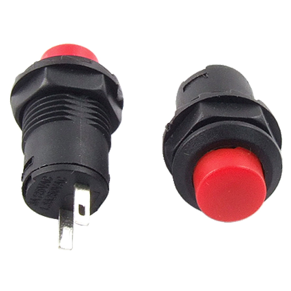 On Red or Black Off- Round 16mm Momentary Push Button Switch 3A SPST 