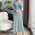 thumbnail image 3 of Vestido de fiesta plisado para mujer, elegante, de lujo, informal, largo, midi, vestidos de noche de lujo, estilo Koeran 2023, ropa femenina, vestido de una pieza, 3 of 5
