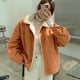 thumbnail image 3 of Abrigo de lana de cordero de invierno 2023 para mujer, estilo coreano, chaqueta cálida de terciopelo de manga larga, abrigo grueso de un solo pecho para mujer, 3 of 6