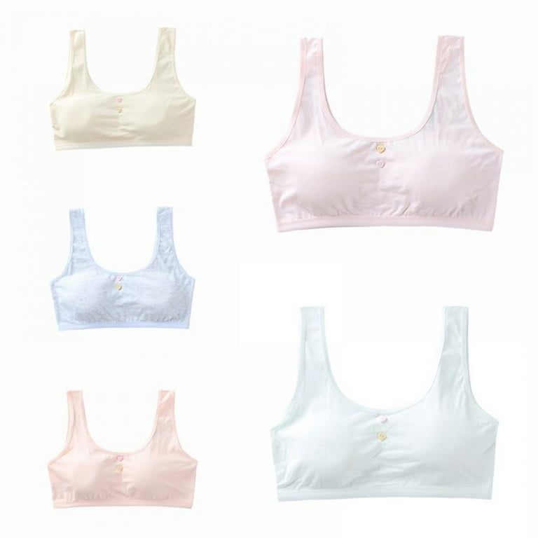 Training Bras for Girl's Seamless Foam Bra Cotton Crop Bralette Camisole  Bra with Removable Cup Suitable for Girls Aged 8-16 
