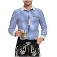 thumbnail image 1 of Blusa y camisa de manga larga con cuello vuelto para hombre, blusa informal de moda con botones y retazos, blusa de manga larga con cuello vuelto, blusa de poliéster para hombre, 1 of 5
