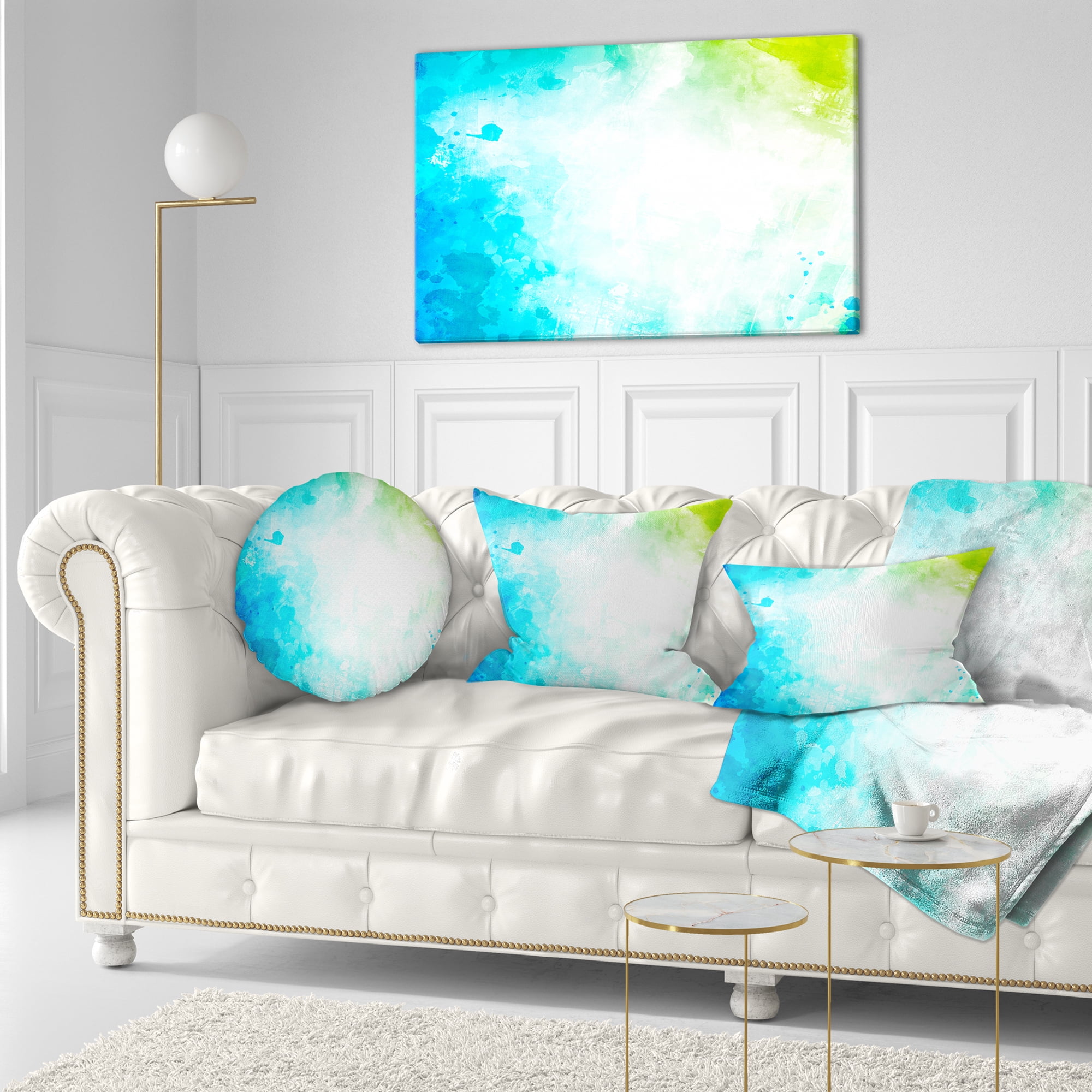 Designart Abstract Watercolor Art - Abstract Throw Pillow - 12x20