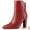 Red, variant on DARING DIVA Women's Pointy Toe Block High Heels Ankle Boots Brown 7