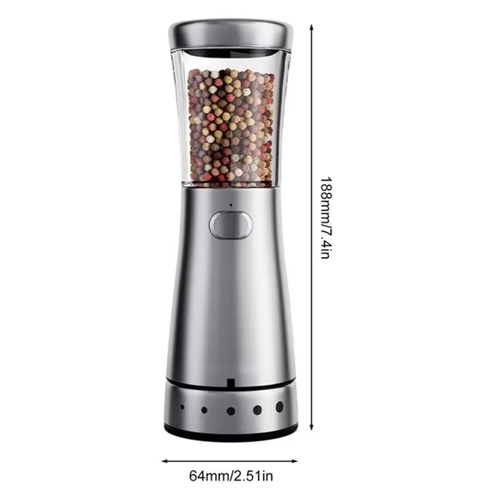 Portable Electric Pepper Mill Rechargeable Automatic Peppercorns Mill Electric Salt Pepper Mill with 5 Adjustable Gears,1 * Pepper Grinder Rechargeable 1 * usb cable