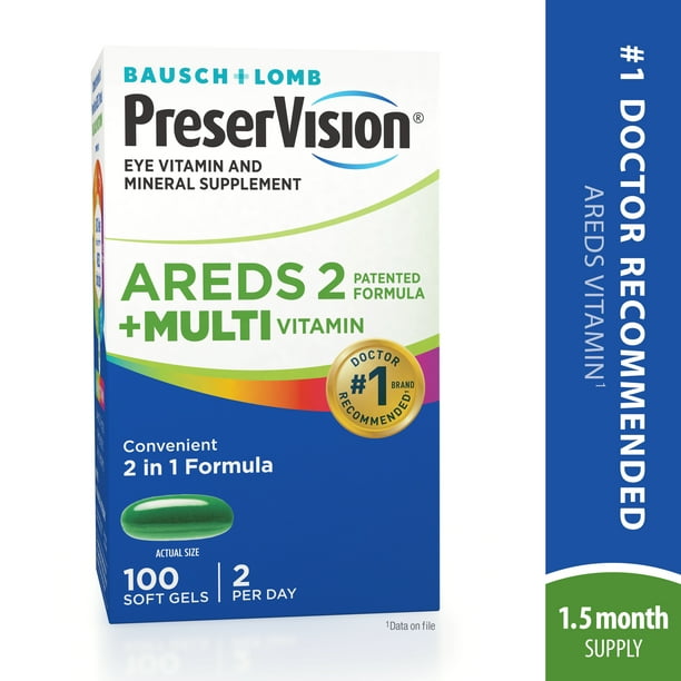 PreserVision® AREDS 2 Formula + MultiVitamin Vitamin & Mineral Supplement 100 ct Soft Gels