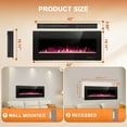thumbnail image 5 of KISSAIR 42’’ 1500W Wall Mounted Recessed Electric Fireplace,12 Flame Color Modes,Touch Screen & Remote Control,Ultra Thin & Low Noise, 5 of 7