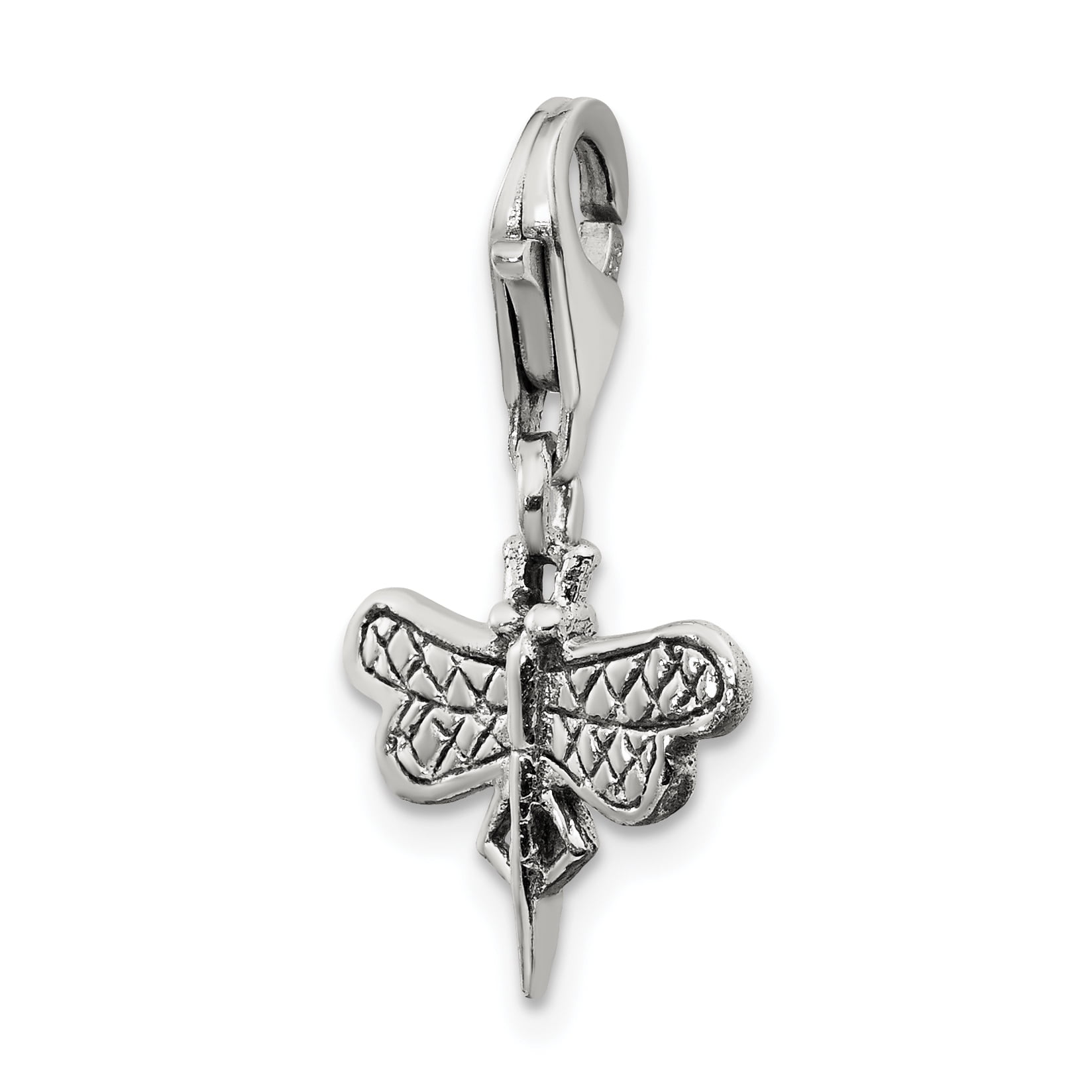 Sterling Silver Reflection Cross Ash Dangle Solid Bead