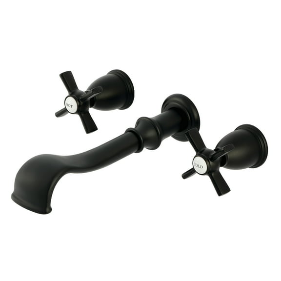 Kingston Brass KS5020ZX Millennium Two-Handle Wall Mount Roman Tub Faucet, Matte Black