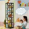 thumbnail image 6 of Homieasy Rotating Bookshelf, 360 Display Wood Spinning Bookshelves, 5 Tier Floorstanding Narrow Bookcase, Corner Bookshelf for Small Space, Black, 6 of 7