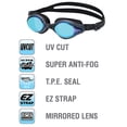 thumbnail image 2 of VIEW Swimming Gear V-820AMR Selene Swim Goggles, Pearl Black/Blue Mirrored Lens, 2 of 8