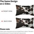 thumbnail image 4 of Cow Print Lumbar Pillow Covers 12x20 Inch Black Brown White Cowhide Throw Pillow Covers Set of 2 Farmhouse Rustic Pillowcases Cotton Cushion Covers for Couch Bed Sofa Chair Western Home Decor, 4 of 6