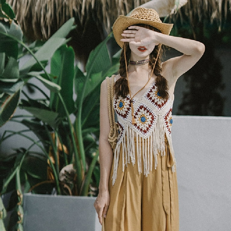 Tassel Fringe Boho Crochet Blouse Tassel Fringe Boho Crochet Blouse