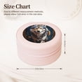 thumbnail image 2 of Fuzoiu Oil Painting Tribal Wolf Print Portable Jewelry Box,Round Mini Leather Travel Jewelry Case,Small Travel Jewelry Organizer,Jewelry Holder for Ring Necklace Earring for Women Girls-Pink, 2 of 7