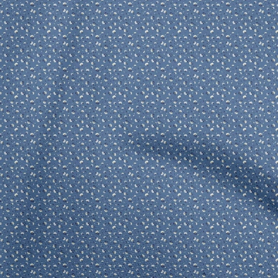 oneOone Cotton Silk Medium Blue Fabric Floral Sewing Craft Projects Fabric Prints By Yard 42 Inch Wide