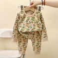 thumbnail image 2 of UAYOTSE Toddler Baby Scribble Script Graphic Long Sleeve Top Pants Set Breathable Knit Sleepwear Outfit for Little Boys Size 4-5 Years, 2 of 4
