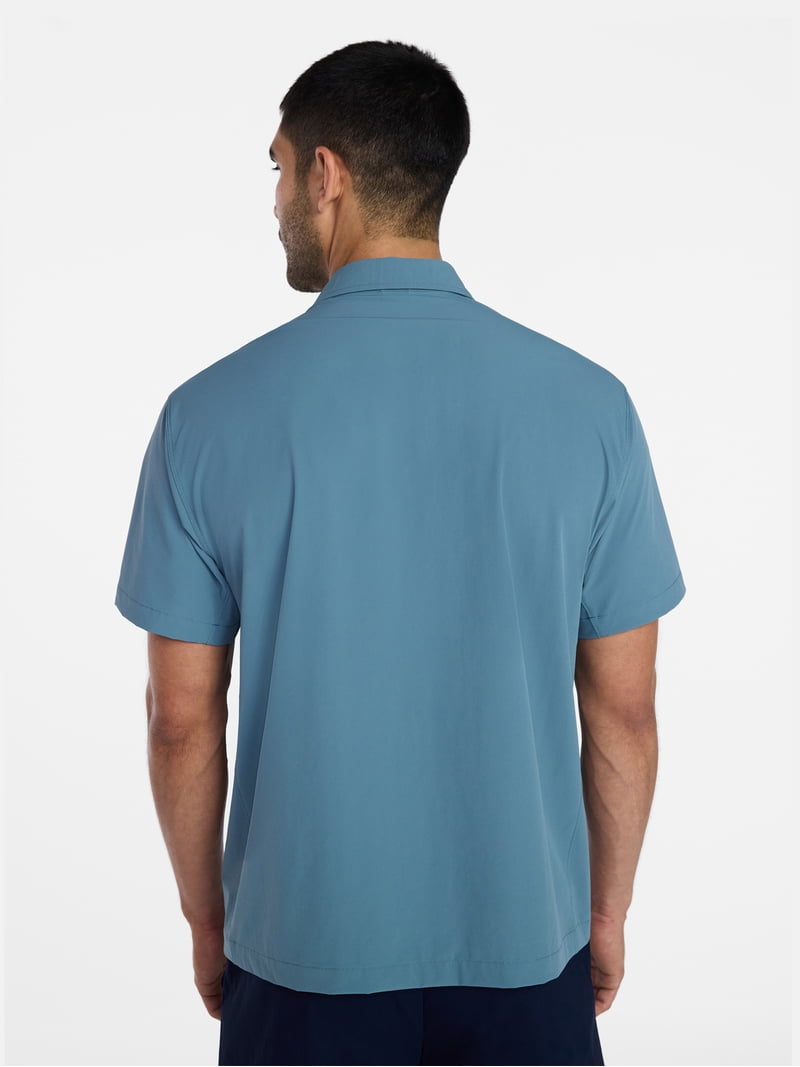 Ozark Trail Men's Popover Shirt with Short Sleeves, Sizes S-3XL