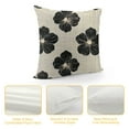 thumbnail image 4 of JEUXUS  Print Decorative Square Floral Throw Pillow Cover Cushion Case for Sofa Bedroom Car, Black Beige, 4 of 5
